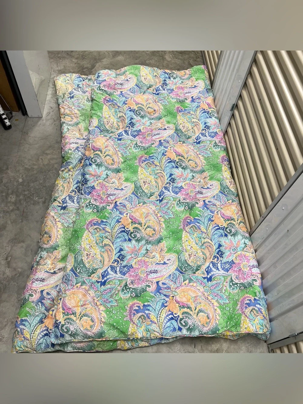 Ralph Lauren Comforter Jamaica Paisley King Coral Pink Floral Bedspread 100x87